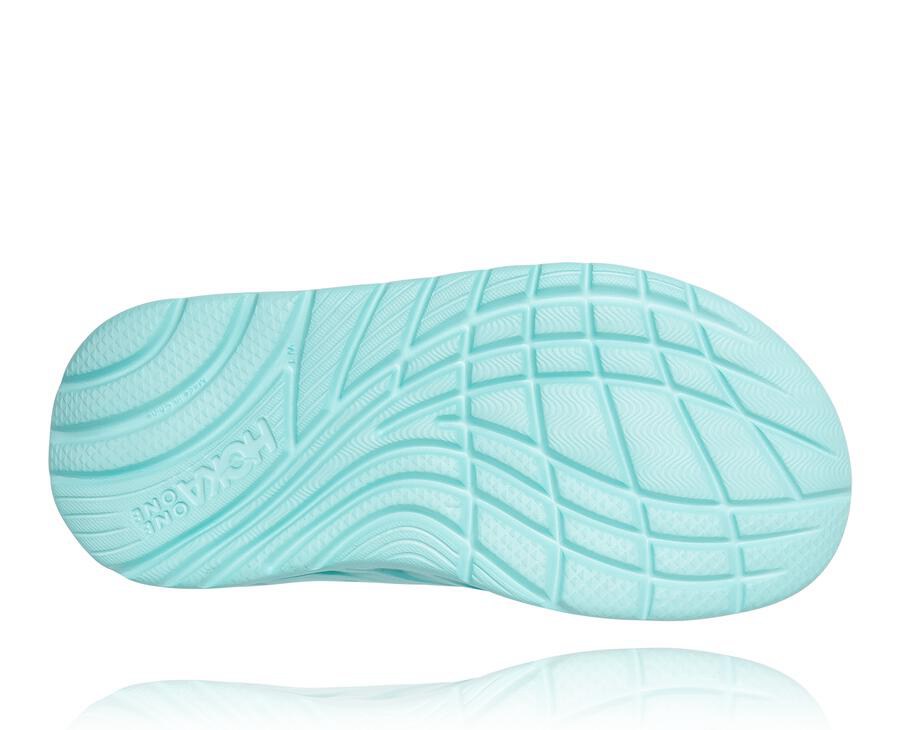 Hoka One One Womens Slide - ORA Recovery - White/Blue - SMQX95360